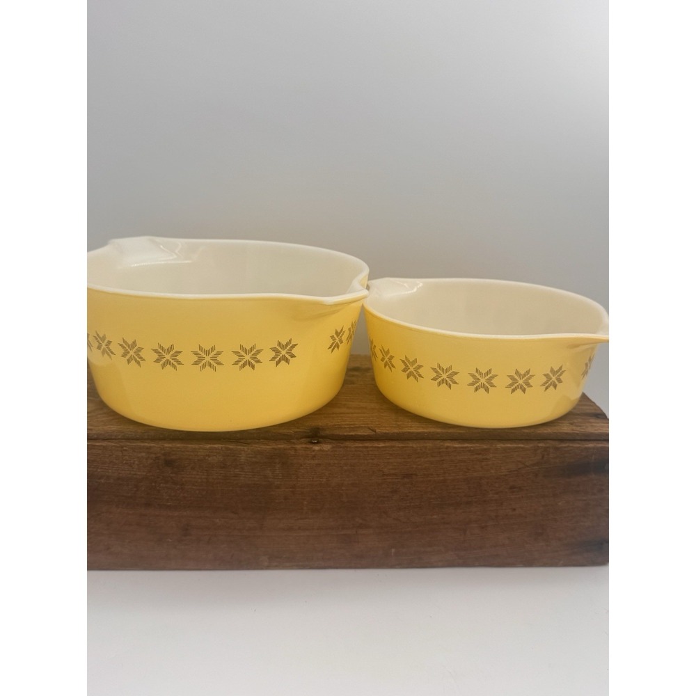 Pyrex Town & Country Brown & Yellow 474B 1.5 QT & 472 1.5 PT Casserole Dishes - Picture 11 of 15